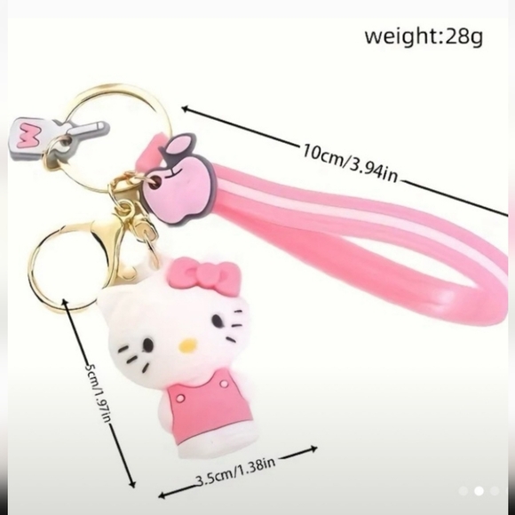 Sanrio Hello Kitty Denim Shoulder Bag w/ Keychain with Strap - Picture 10 of 10